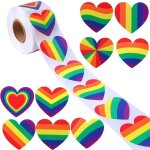 Ccykxa lot de 500 autocollants en forme de c?ur arc - en - ciel pour emballage de saint - valentin