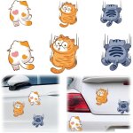 Ccykxa 6 pcs stickers voiture chat humour, stickers chat, autocollants pour voiture motif chats