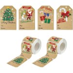 Ccykxa lot de 600 tiquettes cadeaux de nol, 4, 5 x 3 cm autocollants de nol en papier kraft, autocollant ...