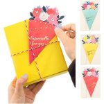 A 9pcs carte de voeux de fleur bouquet voeux cartes de correspondance en style de carte postale varit ...