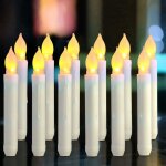 Ccykxa bougies led ? longues bougies menorah ? lot de 12 bougies sans flamme alimentes par piles aa ...
