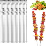 Ccykxa brochettes pour barbecue, 20pcs brochettes de barbecue, brochettes en acier inoxydable bbq brochettes ...