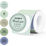 Ccykxa lot de deux �tiquettes thermiques rondes, 50 x 50 mm, �tiquettes multicolores sur le th�me du ...