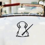 Ccykxa dog decals autocollant imperm�able pour pare - brise de voiture avec queue mobile noir