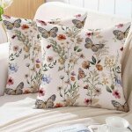 Ccykxa housse de coussin de printemps 45x45 motif floral pour canap� d'ext�rieur taie oreiller coussin ...