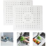 Ccykxa insert d'�vier tapis d'�vier 2 pi�ces d'insert d'�vier gris tapis d'�gouttage insert d'�vier en ...