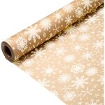 Ccykxa papier kraft rouleau avec design de flocons de neige - 15 m x 43 cm rouleau papier cadeau - idal ...