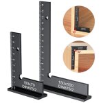Ccykxa r�gle de pr�cision en deux parties avec �querre et graduation, en aluminium 150 x 100 mm + �querre ...