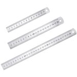 Ccykxa ? set de 3 r�gles en acier inoxydable ? longueurs 15 / 20 / 30 cm ? double face avec �chelles ...