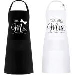 Ccykxa tablier de couple 2 pi�ces, tablier de cuisine familiale pour la saint - valentin, no�l, halloween, ...
