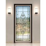 Ccykxa vitrail autocollant porte affiche 3d pour chambre auto - adh�sif amovible murale d�coration 77x200cm ...