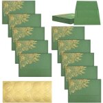 Ccykxaa lot de 10 enveloppes vintage avec motif fleur dore, enveloppes a6 pour invitation, cartes de ...