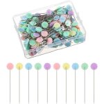 A 100 pcs Épingles à tête de fleur plate accessoires de couture décoratives quilting pins pour couturière ... A 100 pcs Épingles à tête de fleur plate accessoires de couture décoratives quilting pins pour couturière ...