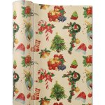 Ccykxaa rouleau de papier cadeau de nol 50cm x 70cm - motif vintage, papier kraft de nol pour emballage ...