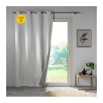 Cdaffaires - lot de 2 rideaux isolant phonique thermique occultant 140 x 260 cm darko blanc Cdaffaires - lot de 2 rideaux isolant phonique thermique occultant 140 x 260 cm darko blanc