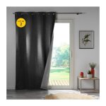 Cdaffaires - lot de 2 rideaux isolant phonique thermique occultant 140 x 260 cm darko gris