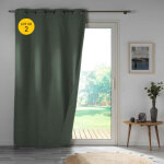 Cdaffaires - lot de 2 rideaux occultant double face 140 x 260 cm 100% microfibre obscure kaki