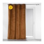 Cdaffaires - lot de 2 rideaux � oeillets 140 x 260 cm velours c�tel� casual camel