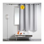 Cdaffaires - lot de 2 rideaux spécial petites fenêtres 140 x 180 cm essentiel gris Cdaffaires - lot de 2 rideaux spécial petites fenêtres 140 x 180 cm essentiel gris