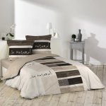 Housse de couette 200x200 cm ? 2 taies 100% coton ? imprim� bois et feuilles ? lavable en machine ? design ...