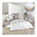 Cdaffaires - pack housse de couette goyave 200x200 cm + drap housse 140x190 blanc