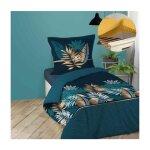 Pack parure de couette enfant 140x200 cm alianor + drap housse 90x190 jaune