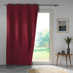 Cdaffaires - rideau a oeillets double face 140 x 260 cm 100% occultant / satin� obscure bordeaux