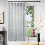 Cdaffaires - voilage effet lin � anneaux 140 x 240 cm linka gris clair