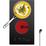 Cdv plaque vitrocramique 2 foyer 3000w scurit enfant minuterie individuel 99min commande tactile cdver302 ...