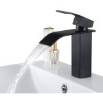 Cecipa - mtigeur de lavabo noir robinet cascade mono - trou robinetterie lave - mains avec levier mlangeur ...
