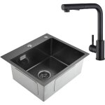 Cecipa - robinet de cuisine avec douchette extractible rotatif mitigeur d'�vier 1 bac 50 x 45 x 18, 5cm, ...