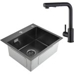 Cecipa - robinet de cuisine avec douchette extractible rotatif mitigeur d'vier 1 bac 50 x 45 x 18, 5cm, ...