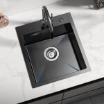 Cecipa - vier cuisine 1 bac 40 � 45 cm �vier inox montage � encastrer ou � fleur de plan au moins 40 ...