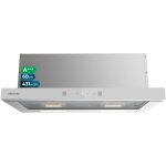 Cecotec 60cm bolero hotte aspirante t�lescopique flux tlt 604400 glass white a + + + . aspiration 431, ...