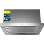 Cecotec - hotte aspirante t�lescopique flux tlm 603500 inox a de 60 cm de large, finition noire, puissance ...