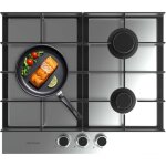 Cecotec - table de cuisson  gaz 3 feux dede bolero squad g 3400f inox, 6, 2kw, acier inoxydable, grilles ...