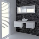 Cedam - ensemble meuble de salle de bain suspendu 120 cm blanc meuble sous vasque 4 tiroirs et miroir ...