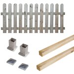 C�monjardin - kit barri�re en bois coquelicot h 60 cm � fixer