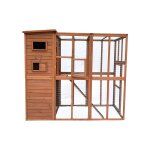 C�monjardin - parc � chats avec abri en bois