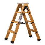 Centaure - escabeau double acc�s bois 2x3 marches + tablette - hauteur de travail 2, 25m