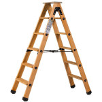 Centaure - escabeau double acc�s bois 2x5 marches + tablette - hauteur de travail 2, 65m