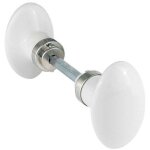 Centrale brico ? lot de 2 boutons de porte en porcelaine de limoges ? finition nickel� mat ? carr� 7mm ...