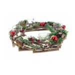 Centre de table nol 4 support bougie 30cm - bois silumen