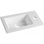 Aqualine - céramique - meuble lavabo 40x22 cm, sans trop - plein, trou pour robinet, blanc lm420 Aqualine - céramique - meuble lavabo 40x22 cm, sans trop - plein, trou pour robinet, blanc lm420