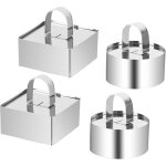 Cercles de pr�sentation, 4 pcs 8 cm acier inoxydable emporte piece patisserie, emporte piece rond avec ...