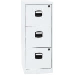 Certeo - bisley, classeur pour dossiers suspendus pfa, 3 tiroirs, blanc