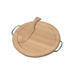 Planche � d�couper ronde en bois avec couteau checco incav cm 35