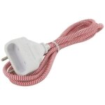 Chacon - rallonge textile rouge / blanc 6a - 1, 5m - fiche blanche