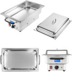 Royal catering ? chafing dish en acier inoxydable 13, 3l ? puissance 1 600w ? bac gn 1 / 1 avec couvercle ...
