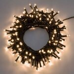 Chaine chaine 20 mt se'rie 500 lumie'res de noel led 5 mm reflex blanc chaud avec 8 jeux lumineux et ...